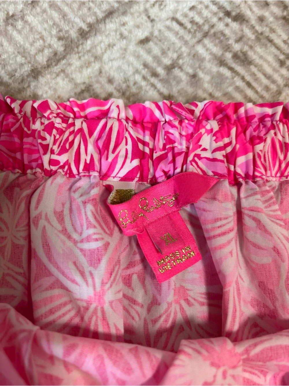 Lilly Pulitzer Women’s Winifred Top Pink Floral Print Size XL